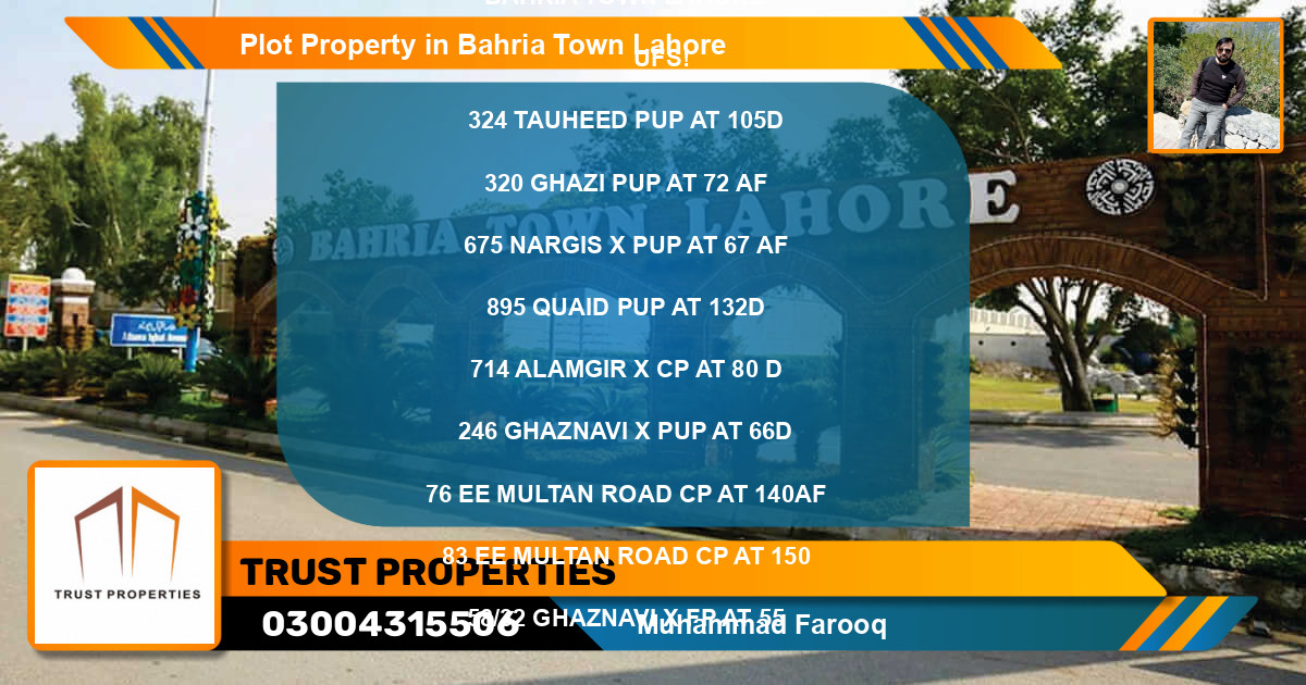 Residential Plot for Sale in Bahria Town, Lahore - (BP-75820)