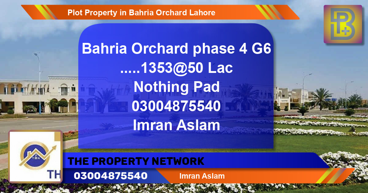 Residential Plot for Sale in Bahria Orchard, Lahore - (BP-75832)