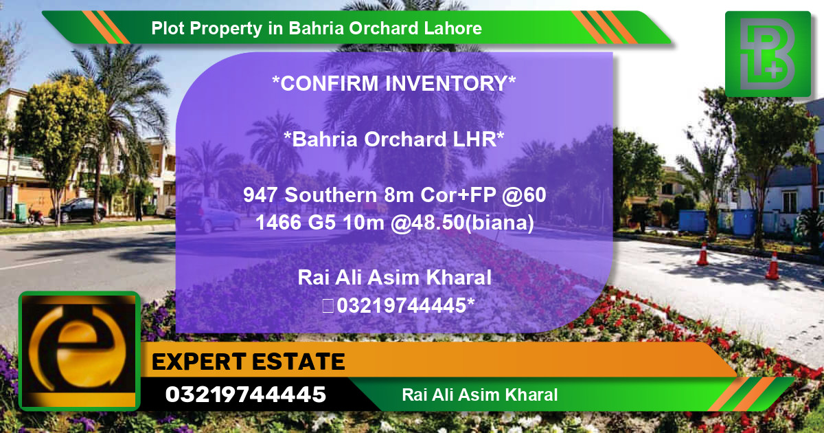 Residential Plot for Sale in Bahria Orchard, Lahore - (BP-75839)