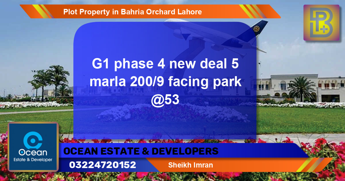 Residential Plot for Sale in Bahria Orchard, Lahore - (BP-75862)