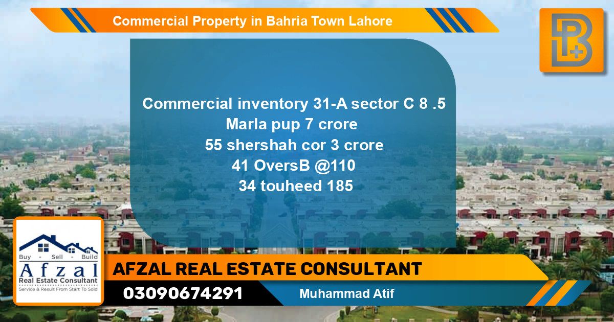 Commercial Property for Sale in Bahria Town, Lahore - (BP-75866)
