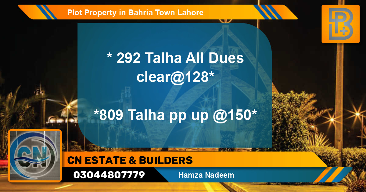 Residential Plot for Sale in Bahria Town, Lahore - (BP-75870)