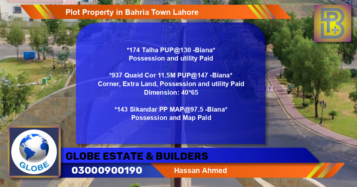 Residential Plot for Sale in Bahria Town, Lahore - (BP-75894)
