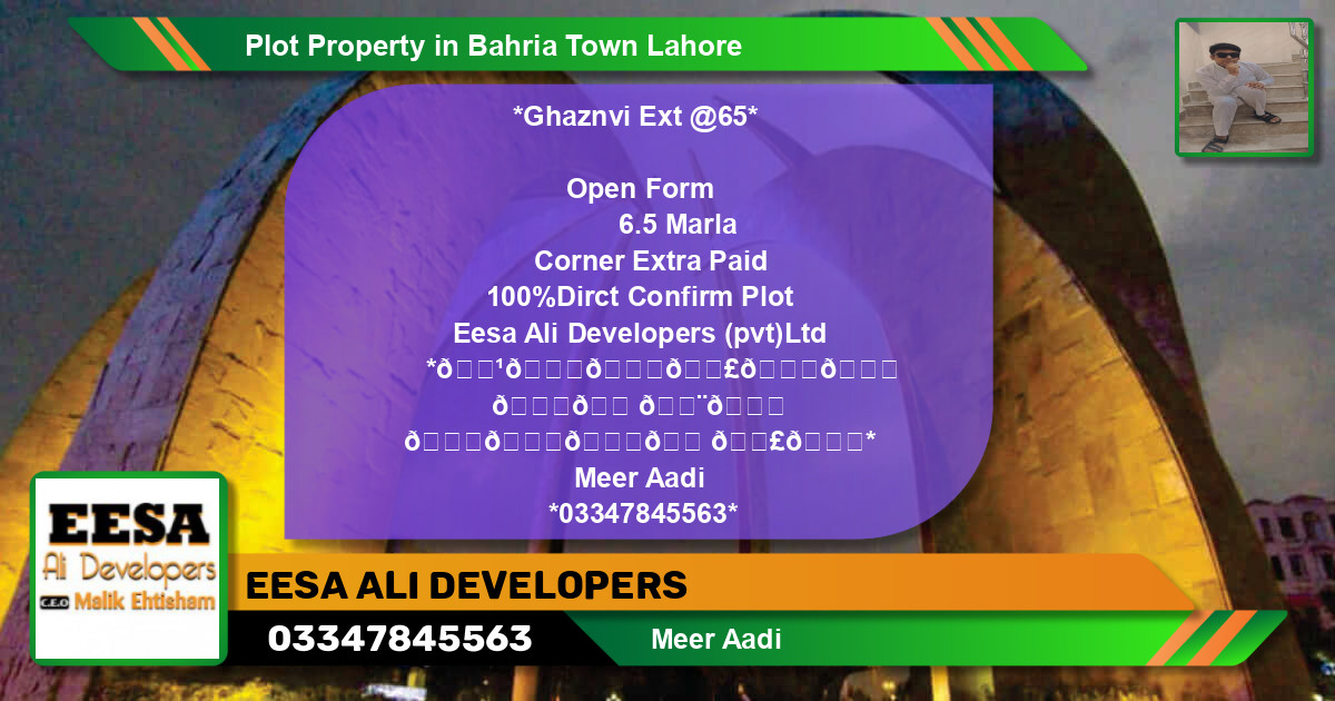 Residential Plot for Sale in Bahria Town, Lahore - (BP-75895)
