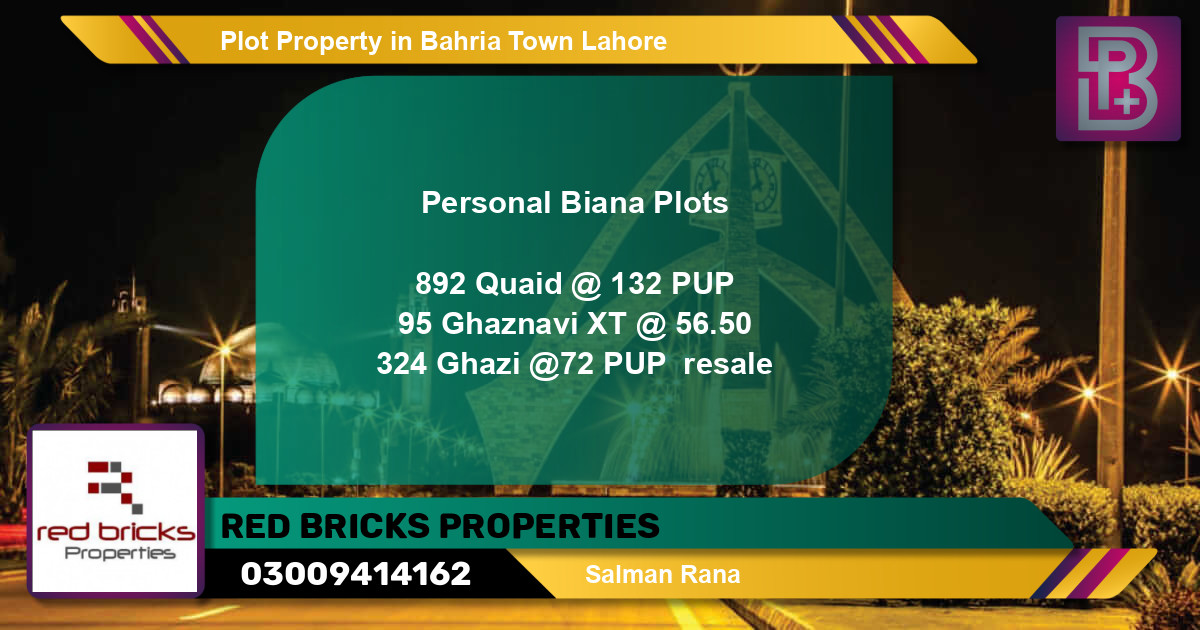 Residential Plot for Sale in Bahria Town, Lahore - (BP-75905)