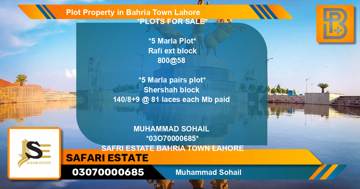 Residential Plot for Sale in Bahria Town, Lahore - (BP-75915)