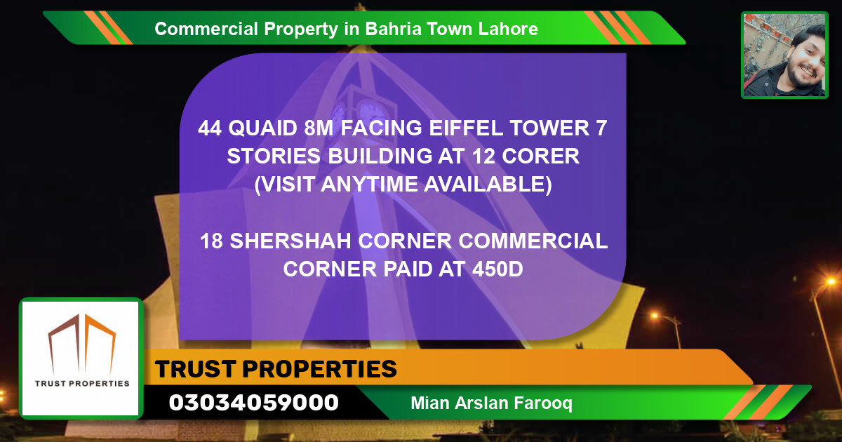 Commercial Property for Sale in Bahria Town, Lahore - (BP-75927)