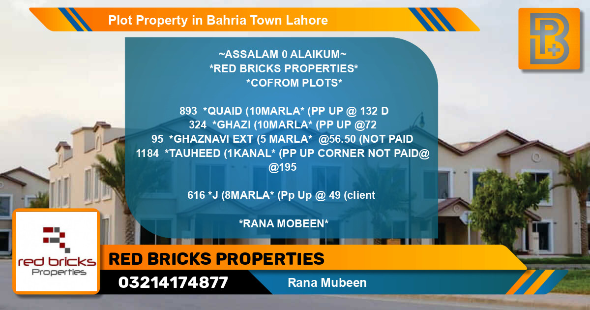 Residential Plot for Sale in Bahria Town, Lahore - (BP-75934)