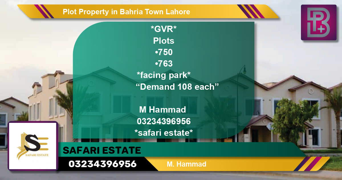 Residential Plot for Sale in Bahria Town, Lahore - (BP-75942)