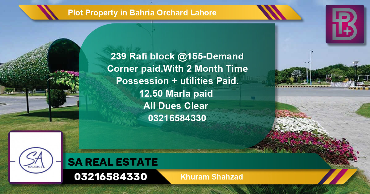 Residential Plot for Sale in Bahria Orchard, Lahore - (BP-75949)