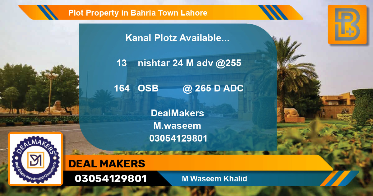 Residential Plot for Sale in Bahria Town, Lahore - (BP-75960)