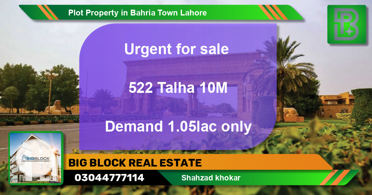 Residential Plot for Sale in Bahria Town, Lahore - (BP-75962)