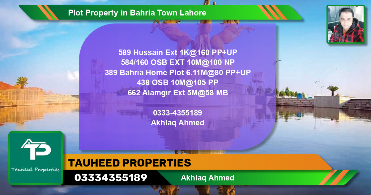Residential Plot for Sale in Bahria Town, Lahore - (BP-75966)