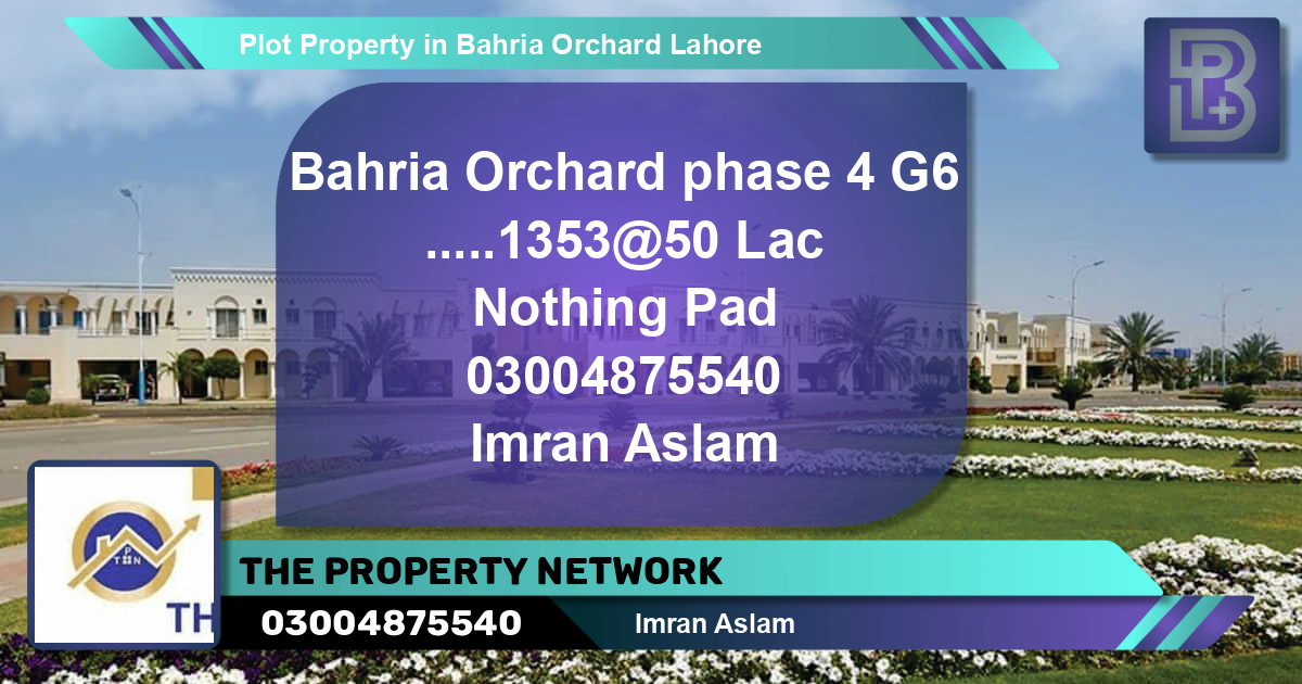 Residential Plot for Sale in Bahria Orchard, Lahore - (BP-75968)