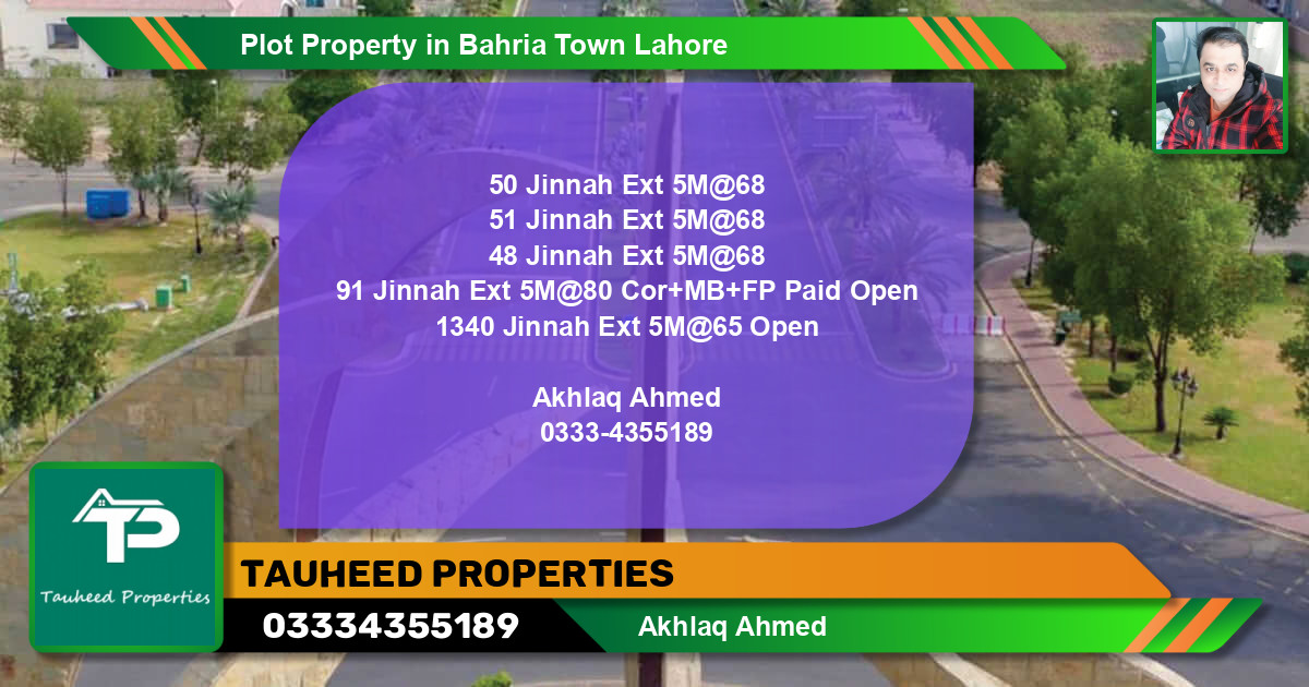 Residential Plot for Sale in Bahria Town, Lahore - (BP-75969)