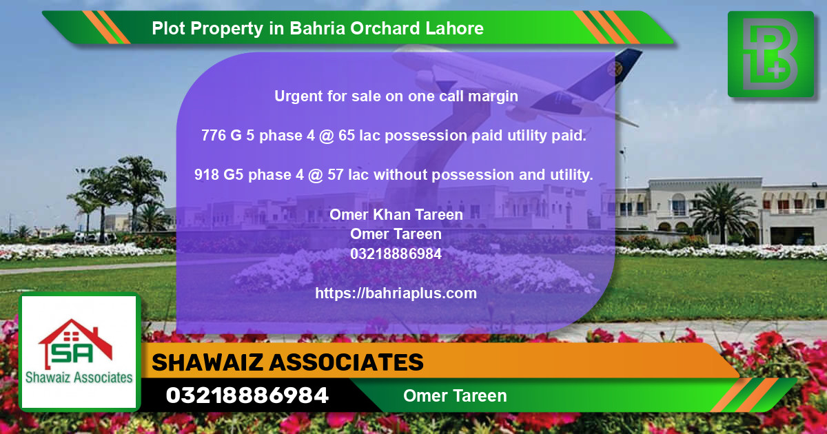 Residential Plot for Sale in Bahria Orchard, Lahore - (BP-75977)