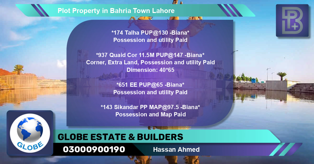 Residential Plot for Sale in Bahria Town, Lahore - (BP-75979)