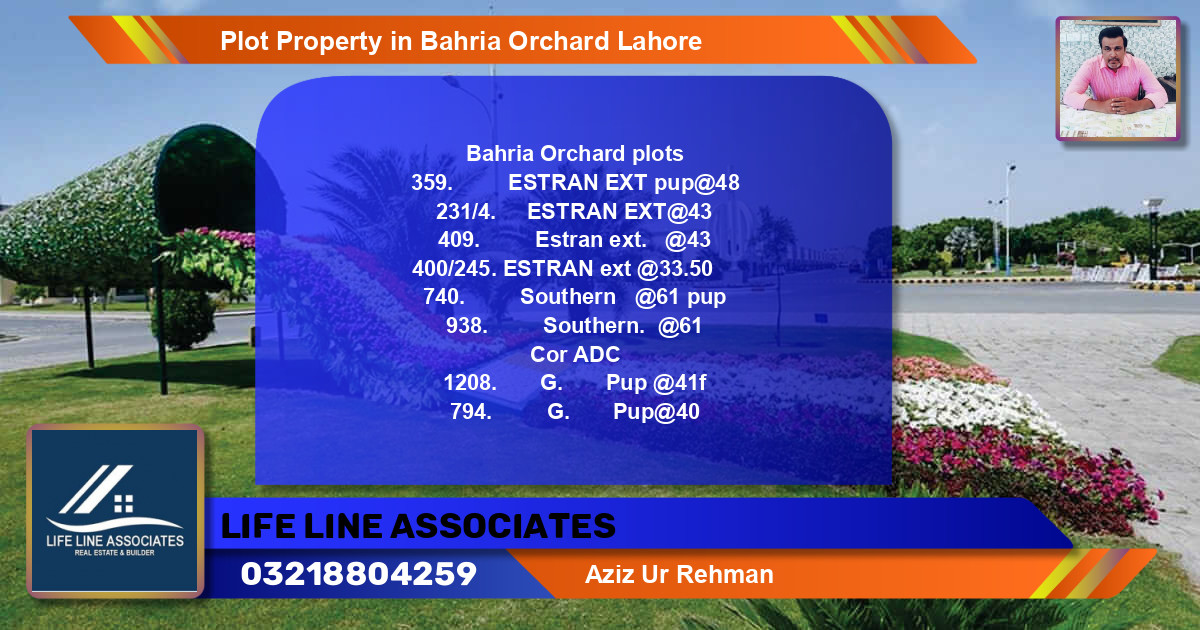 Residential Plot for Sale in Bahria Orchard, Lahore - (BP-75980)