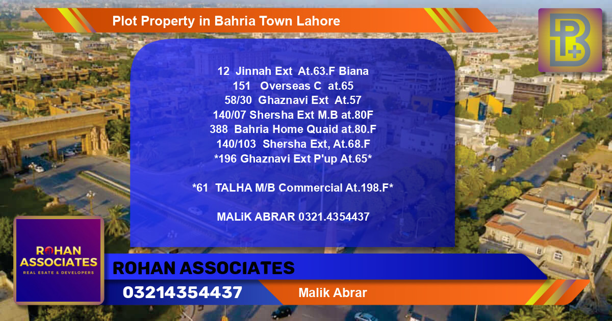 Commercial Plot for Sale in Bahria Town, Lahore - (BP-76107)