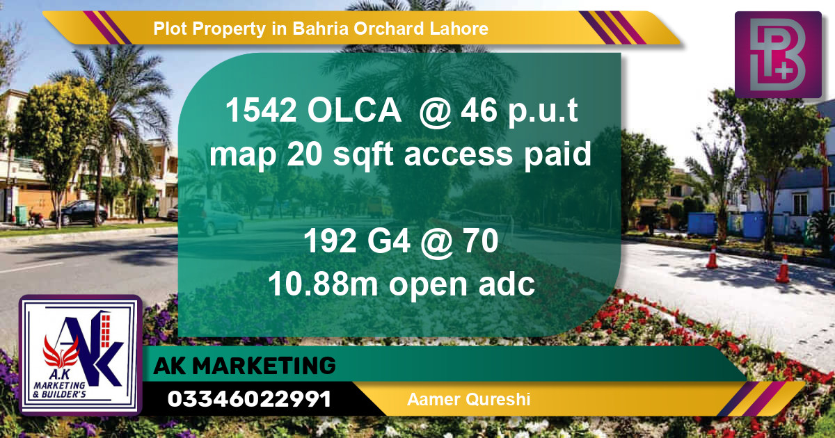 Residential Plot for Sale in Bahria Orchard, Lahore - (BP-76115)