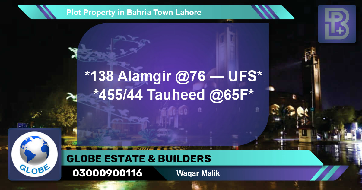 Residential Plot for Sale in Bahria Town, Lahore - (BP-76122)