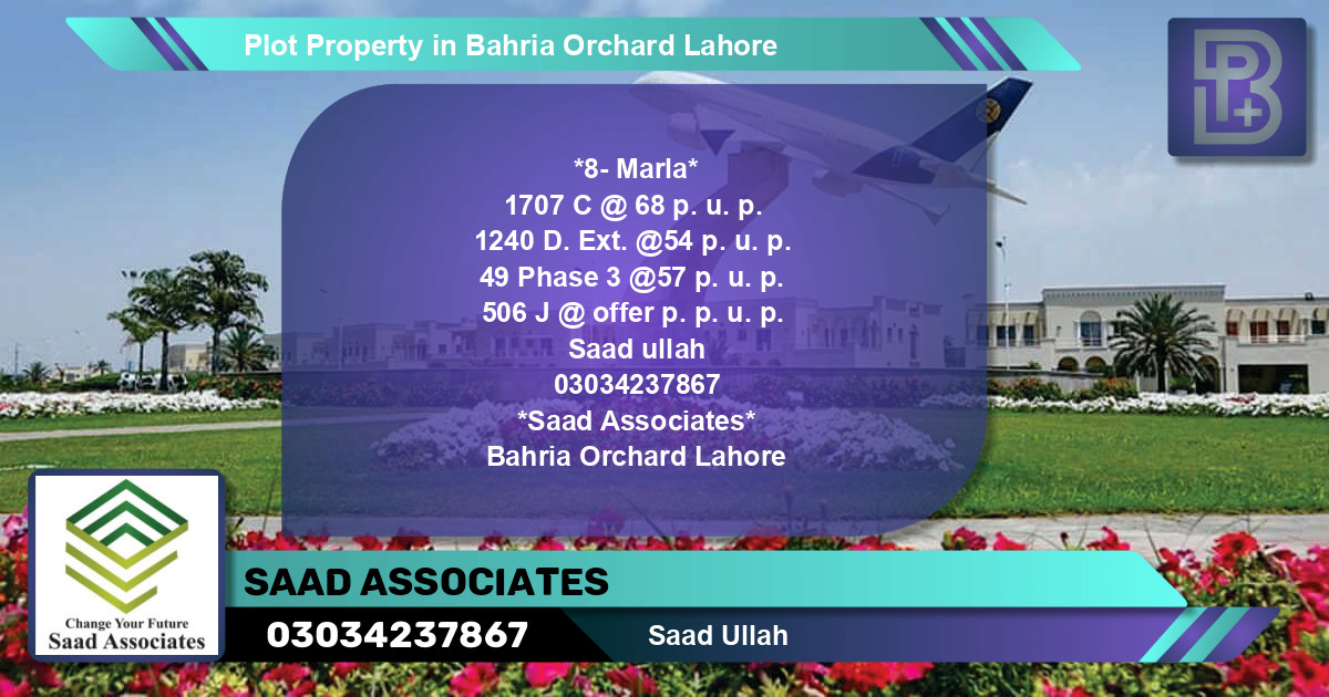 Residential Plot for Sale in Bahria Orchard, Lahore - (BP-76147)