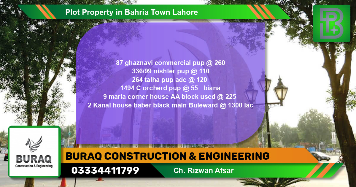 Commercial Plot for Sale in Bahria Town, Lahore - (BP-76155)