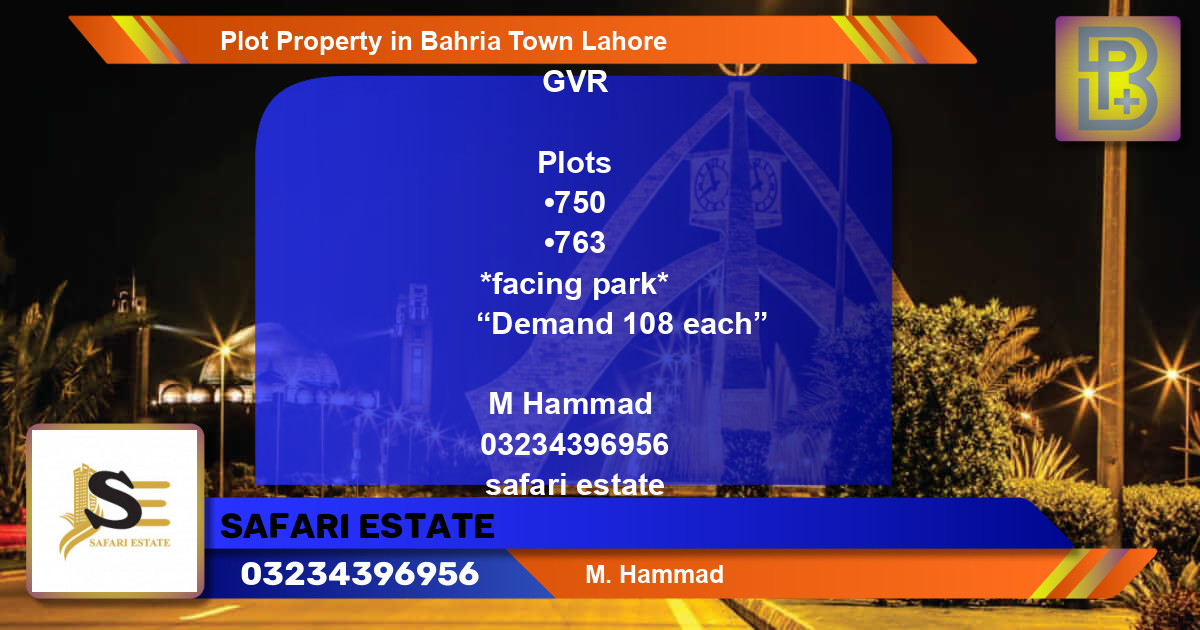 Residential Plot for Sale in Bahria Town, Lahore - (BP-76172)
