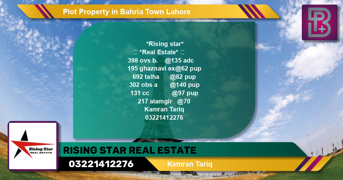 Residential Plot for Sale in Overseas B -  Bahria Town, Lahore - (BP-76186)