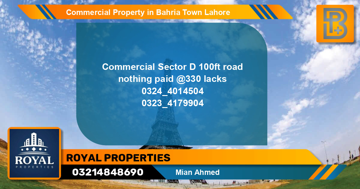 Commercial Property for Sale in Bahria Town, Lahore - (BP-76203)