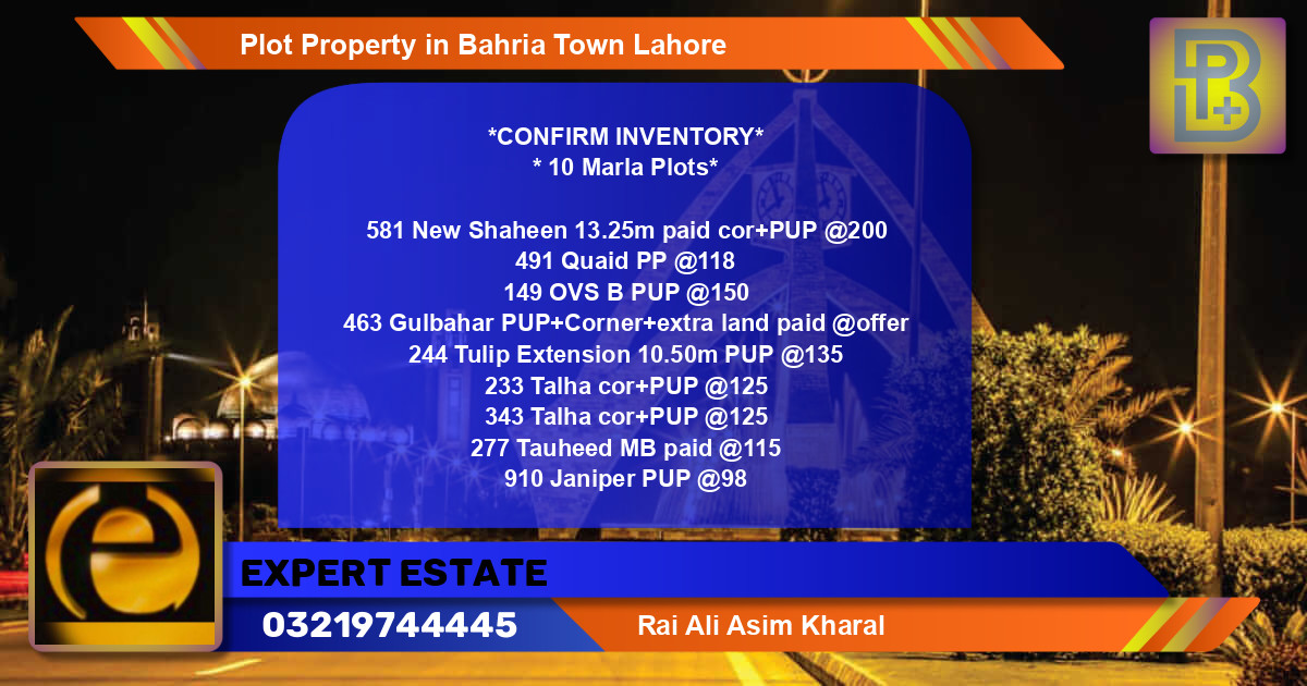 Residential Plot for Sale in Bahria Town, Lahore - (BP-76204)