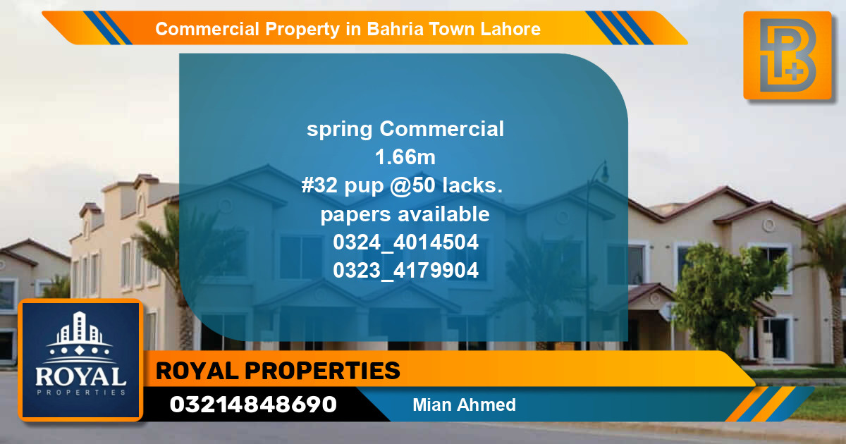Commercial Property for Sale in Bahria Town, Lahore - (BP-76205)