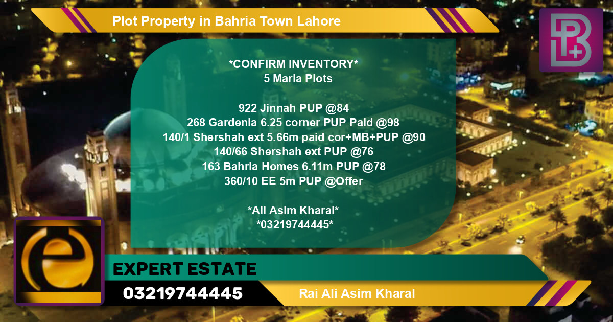 Residential Plot for Sale in Bahria Town, Lahore - (BP-76206)