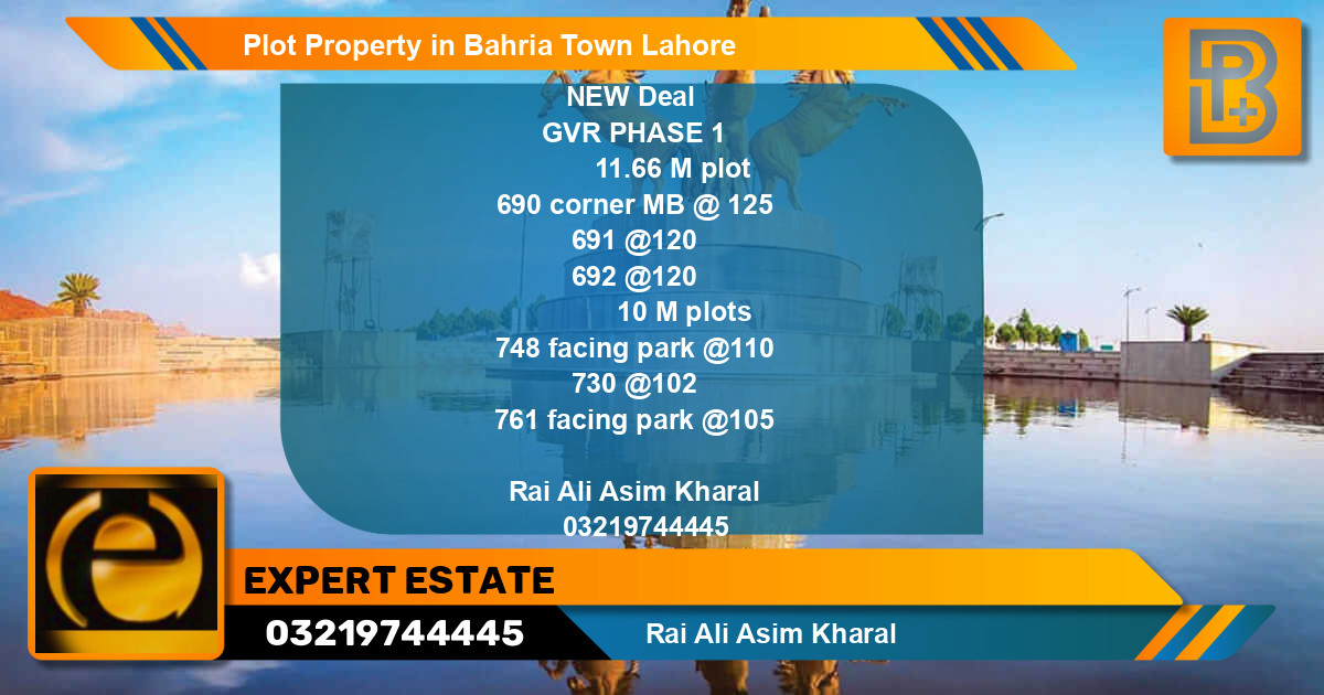 Residential Plot for Sale in Bahria Town, Lahore - (BP-76208)