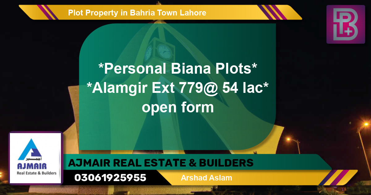 Residential Plot for Sale in Bahria Town, Lahore - (BP-76212)
