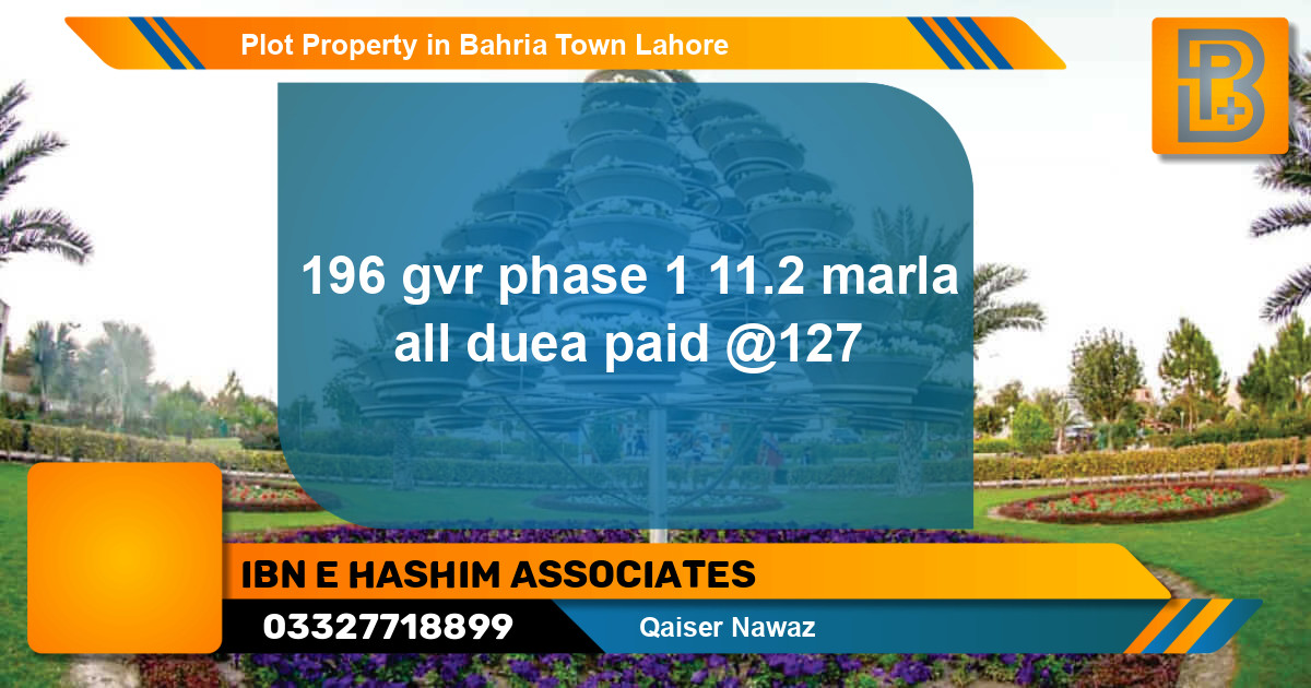 Residential Plot for Sale in Bahria Town, Lahore - (BP-76215)