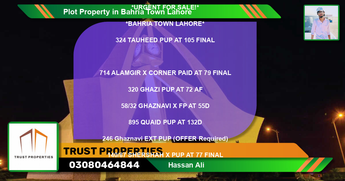 Residential Plot for Sale in Bahria Town, Lahore - (BP-76225)