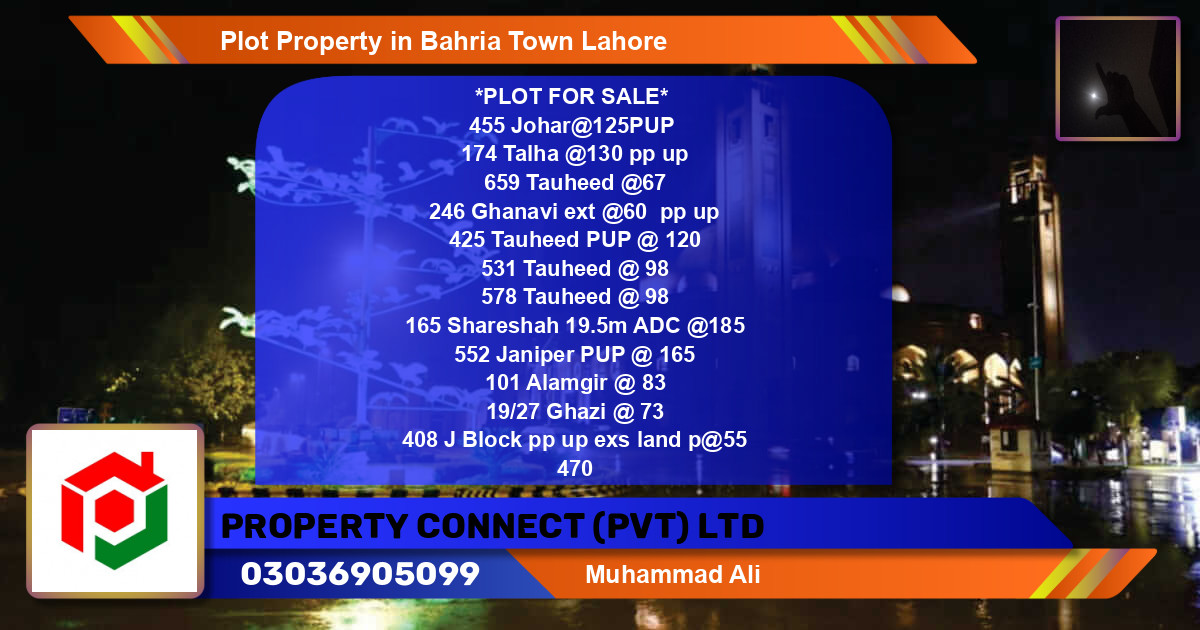 Residential Plot for Sale in Bahria Town, Lahore - (BP-76241)