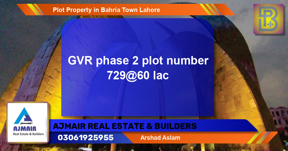 Residential Plot for Sale in Bahria Town, Lahore - (BP-76242)