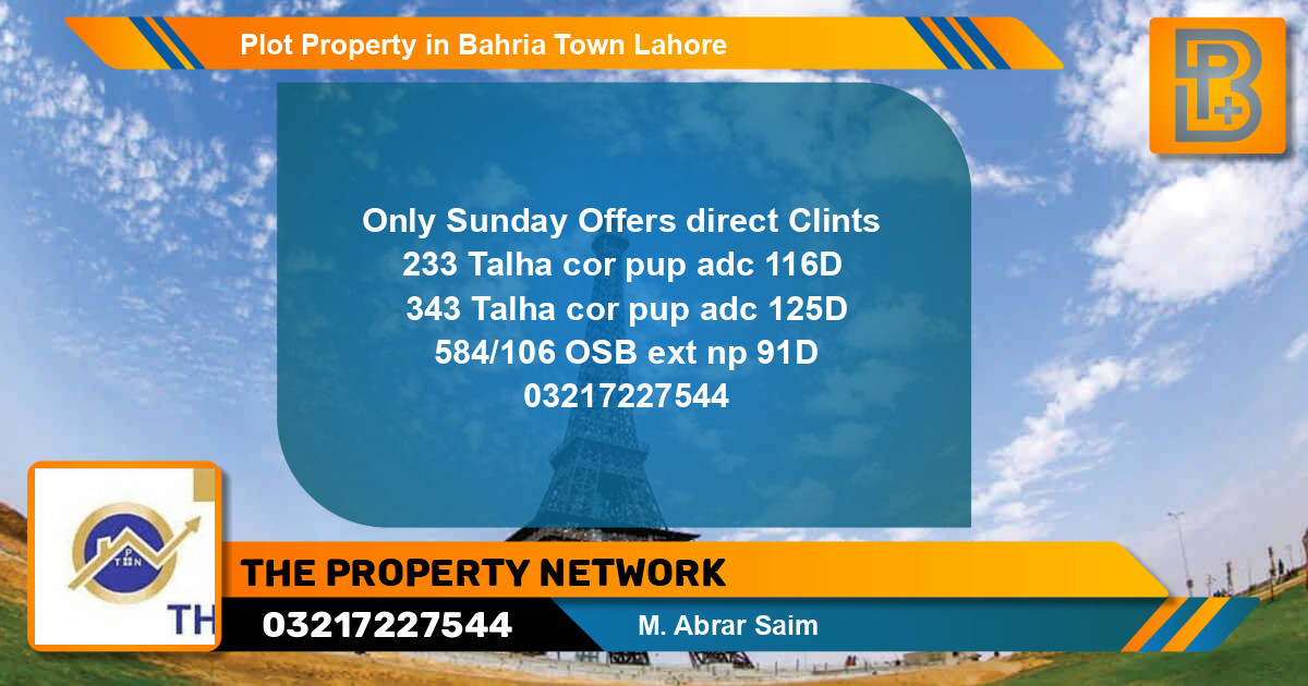 Residential Plot for Sale in Bahria Town, Lahore - (BP-76300)