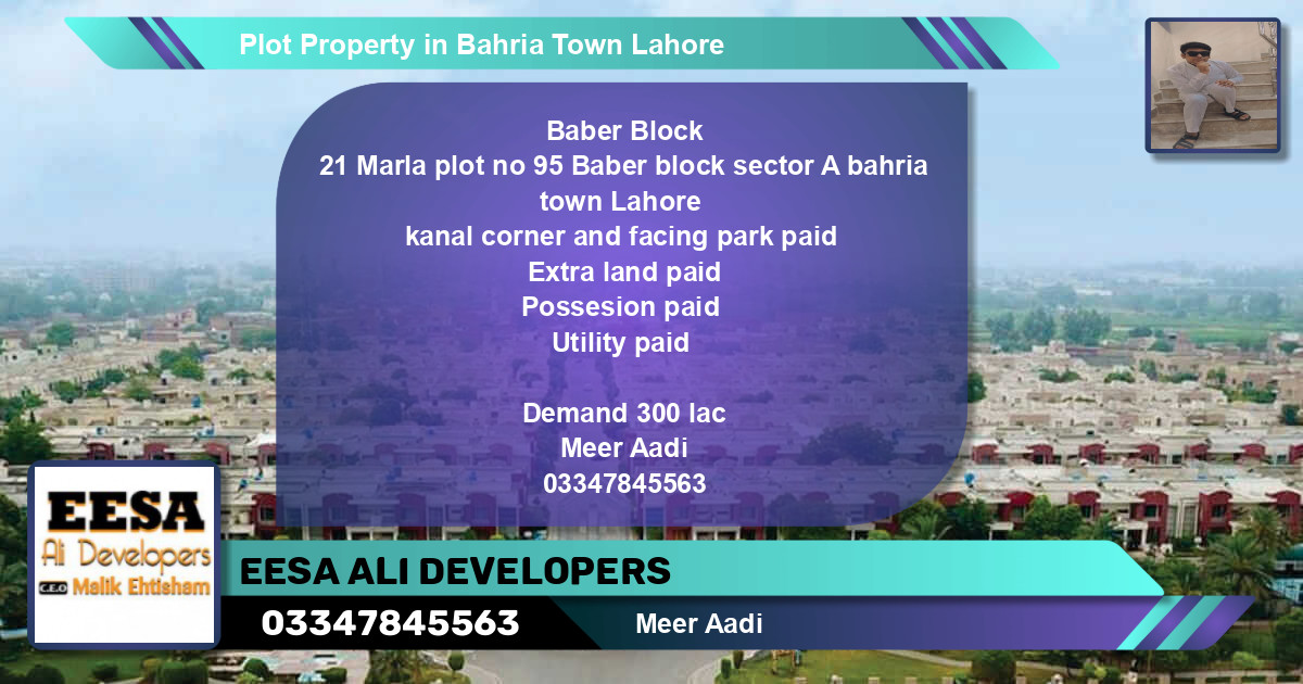 Residential Plot for Sale in Bahria Town, Lahore - (BP-76309)