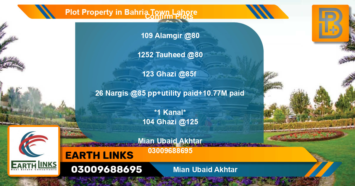 Residential Plot for Sale in Bahria Town, Lahore - (BP-76321)