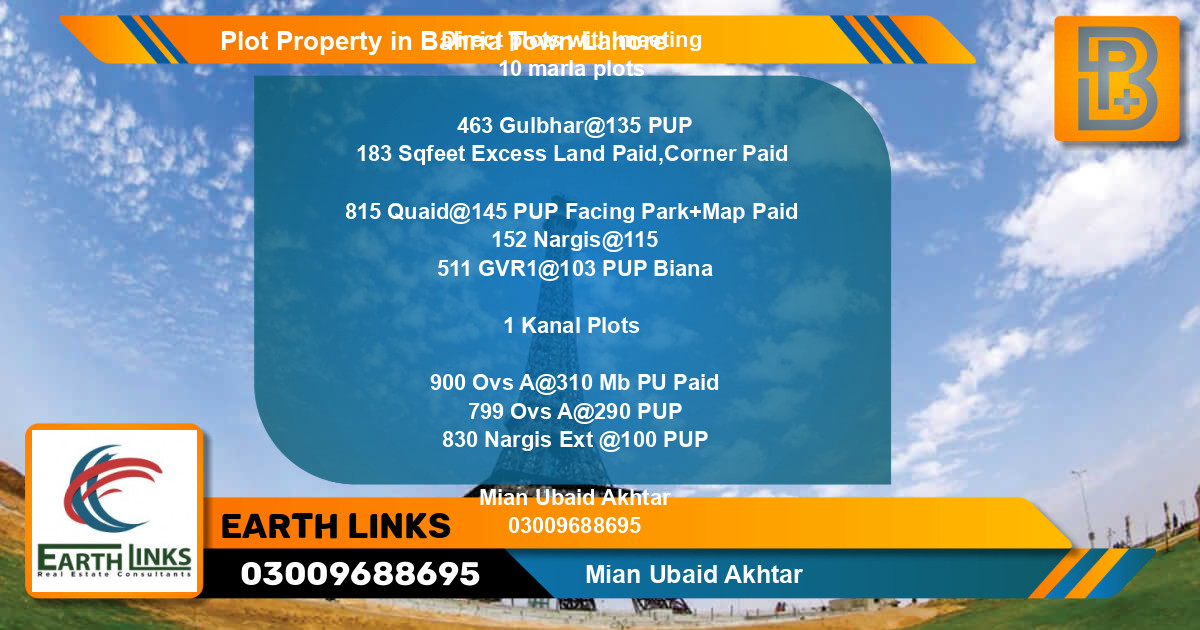Residential Plot for Sale in Bahria Town, Lahore - (BP-76322)