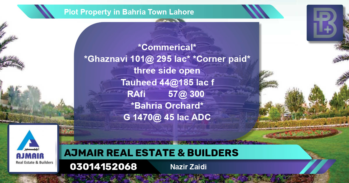 Residential Plot for Sale in Bahria Town, Lahore - (BP-76326)
