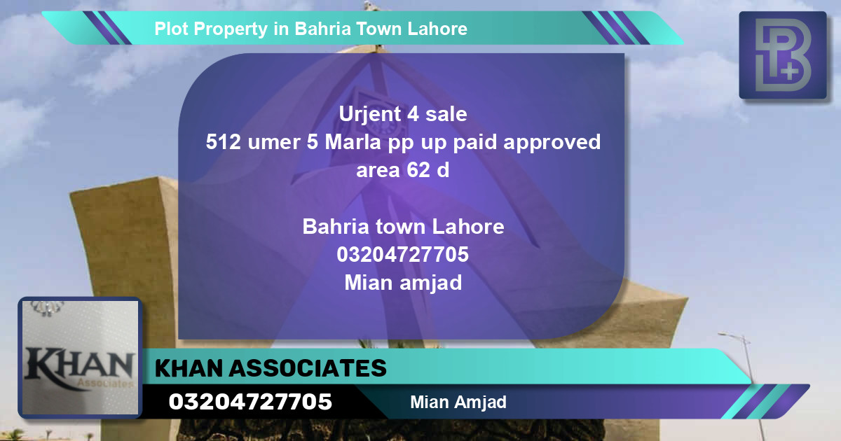 Residential Plot for Sale in Bahria Town, Lahore - (BP-76339)