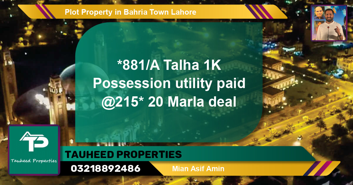 Residential Plot for Sale in Bahria Town, Lahore - (BP-76356)