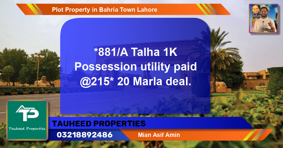 Residential Plot for Sale in Bahria Town, Lahore - (BP-76357)