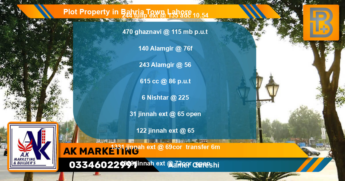 Residential Plot for Sale in Bahria Town, Lahore - (BP-76366)