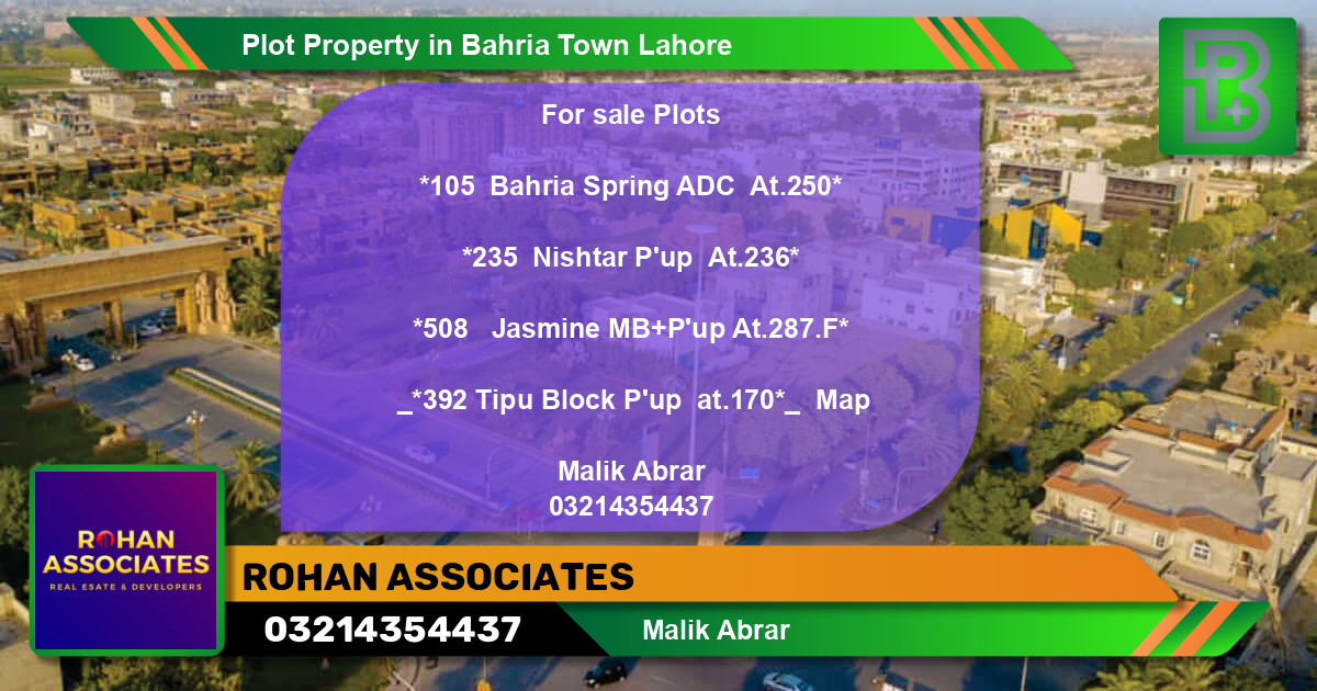 Residential Plot for Sale in Bahria Town, Lahore - (BP-76373)