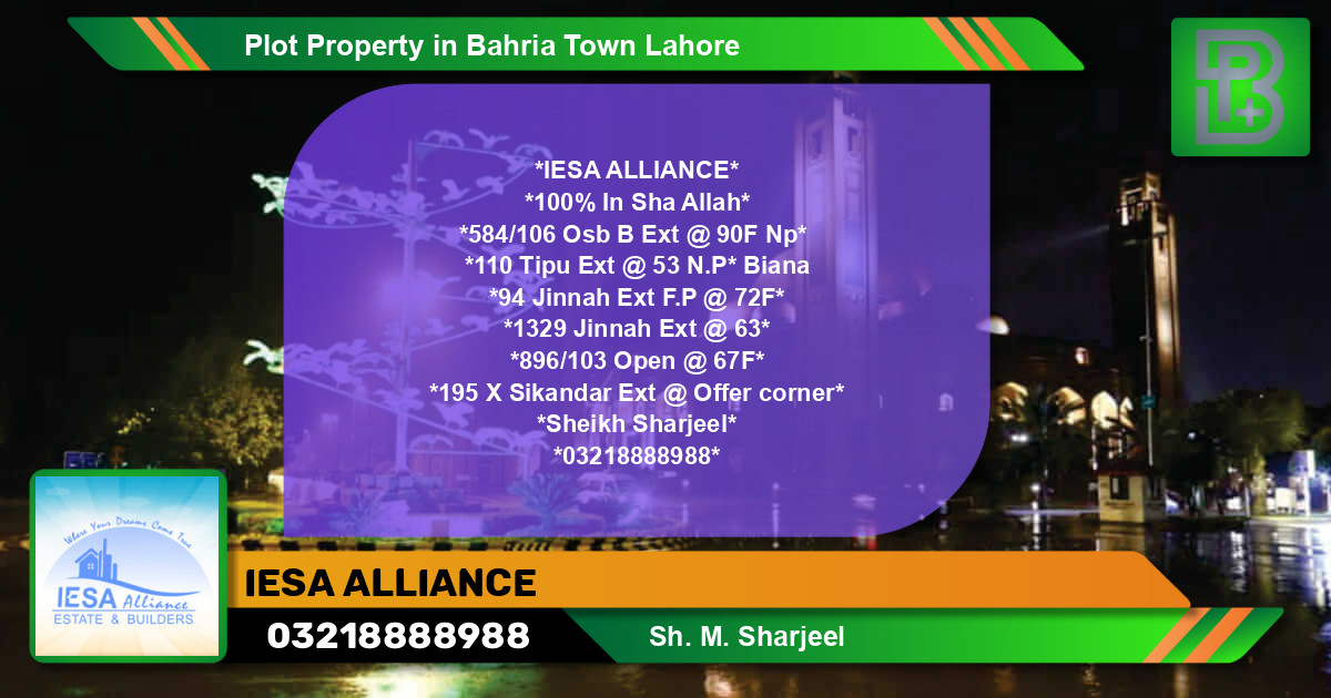 Residential Plot for Sale in Bahria Town, Lahore - (BP-76376)